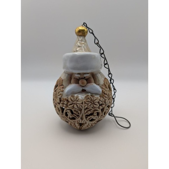 Vintage Santa Ornament Ceramic Hanging Christmas Tree Decoration - Picture 1 of 6